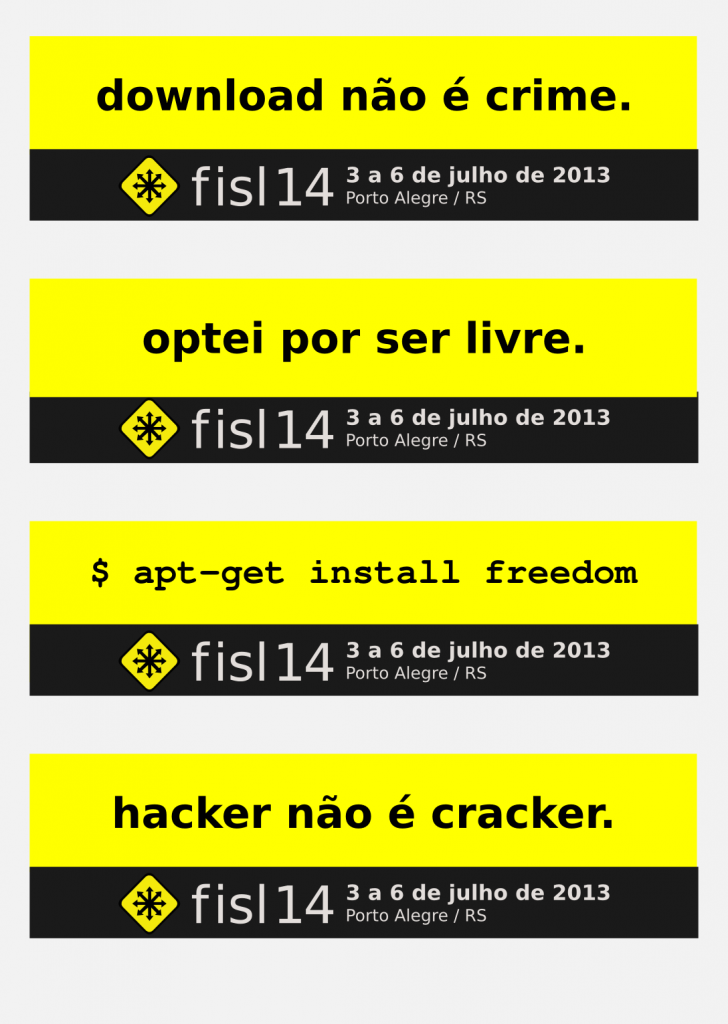 Produção de adesivos de divulgação do fisl14